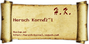 Hersch Kornél névjegykártya